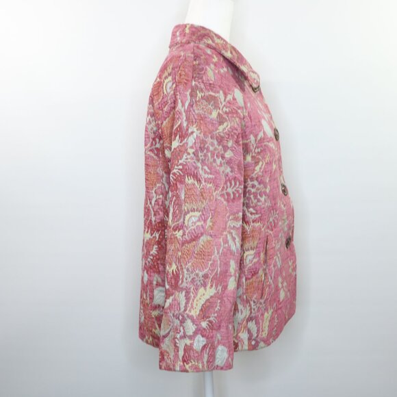 J Jill Mauve Pink Floral Tapestry Blazer Jacket - Picture 5 of 12